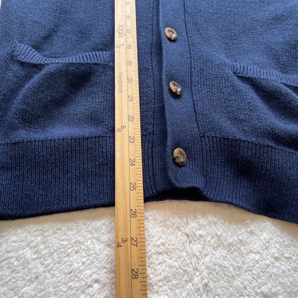Club Monaco Cardigan Men's Size M Button Front Pockets Cotton Cashmere Blue - Picture 10 of 10